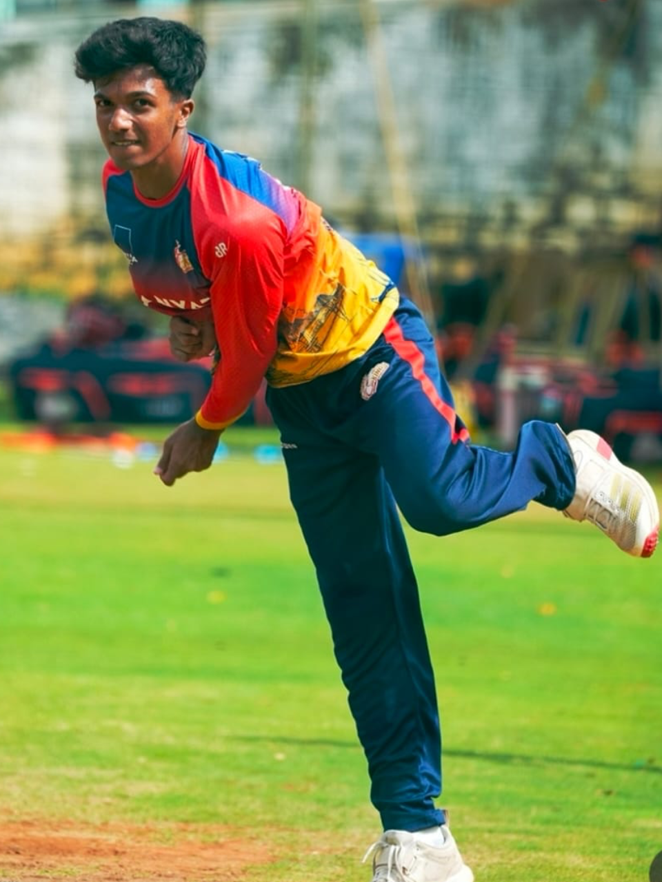 Rathan BR bowling action for Coastal Kings Mangaluru